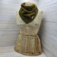 Load image into Gallery viewer, Knit bandana cowl. Color is bronzish, and fiber is merino wool