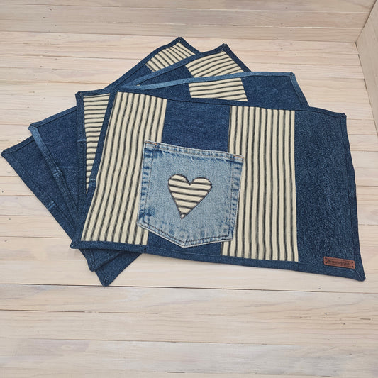 Denim Jean Pocket Placemats (set of 4)