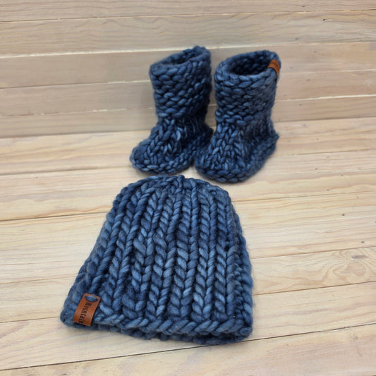 Infant Luxury Knit Hat & Bootie Set